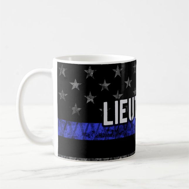 Taza De Café Bandera alterada de la línea azul Teniente Thin (Izquierda)