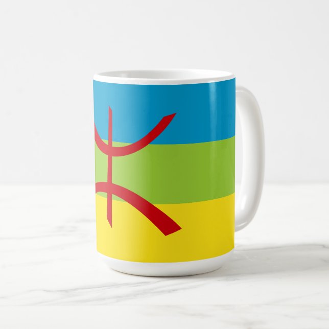 Taza De Café Bandera amazigh regalo Bandera bereber Kabyles (Anverso derecho)