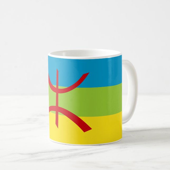 Taza De Café Bandera amazigh regalo Bandera bereber Kabyles (Anverso derecho)