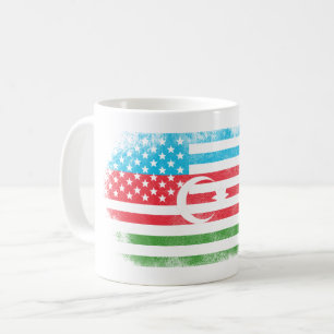 Taza De Café Bandera americana azerbaiyana   Azerbaijan y los