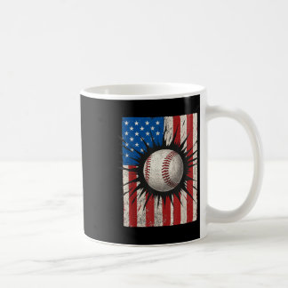 Taza De Café Bandera Americana Béisbol 4 De Julio Usa Patriótic