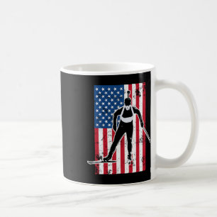 Taza De Café Bandera Americana Biatlón 2 Regalo Estadounidense