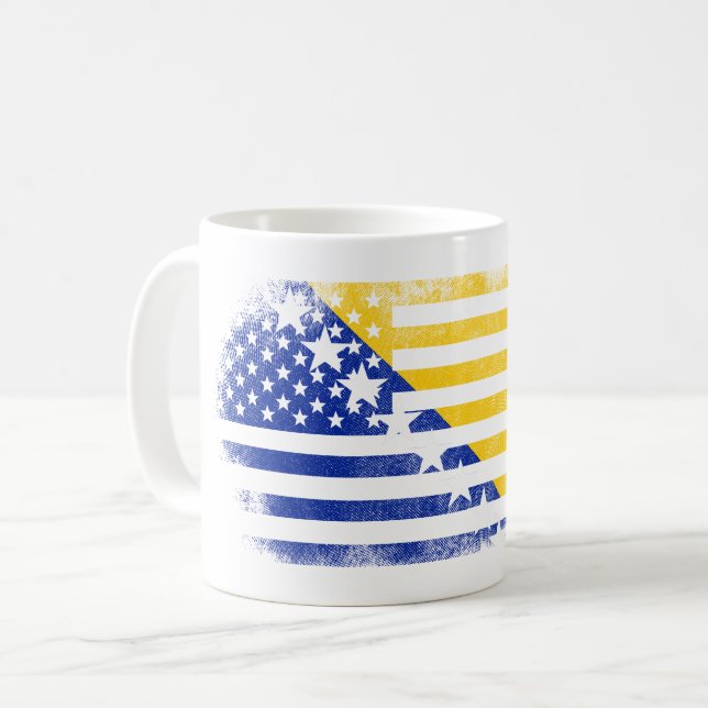 Taza De Café Bandera americana bosnio   Bosnia y Herzegovina (Anverso izquierdo)