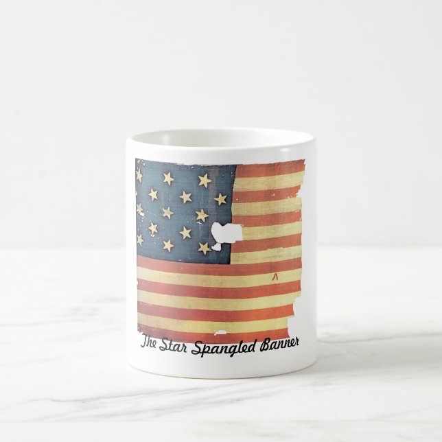 Taza De Café Bandera americana con 15 estrellas - la estrella (Centro)