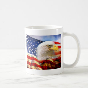 Taza De Café Bandera americana con Eagle calvo