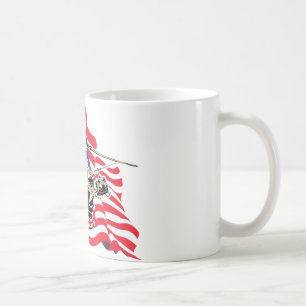 Taza De Café Bandera americana con los helicópteros