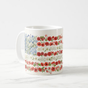 Taza De Café Bandera Americana de Acuarela Personalizada Precio