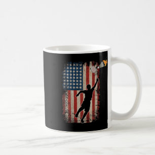 Taza De Café Bandera Americana de bádminton Art Deportes