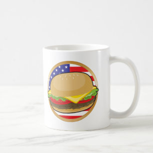Taza De Café Bandera americana de la hamburguesa