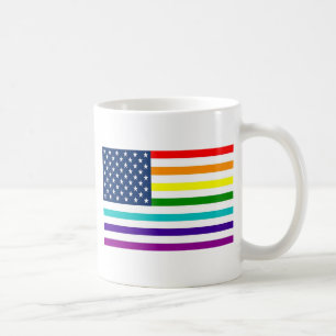 Taza De Café Bandera americana del arco iris
