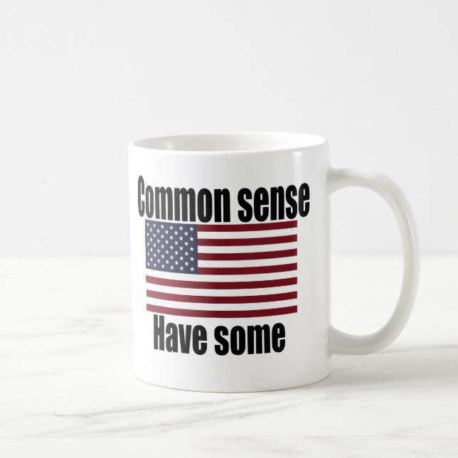 Taza De Café Bandera americana del sentido común (Derecha)