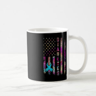 Taza De Café Bandera Americana Diabetes Apoyo a la Concienciaci