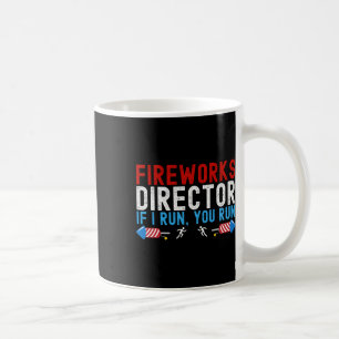 Taza De Café Bandera Americana Directora De Fuegos Artificiales