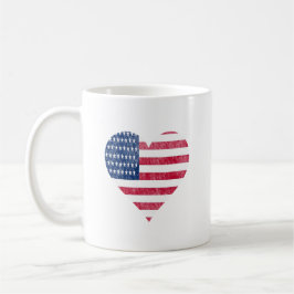 Taza De Café Bandera americana en el corazón