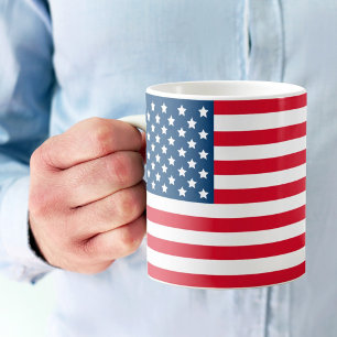 Taza De Café Bandera Americana Estrellas y Franjas Patriótica