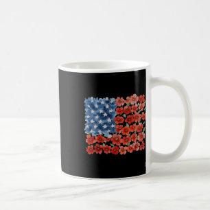 Taza De Café Bandera Americana Flor Retro Usa Patriótica 4 De J