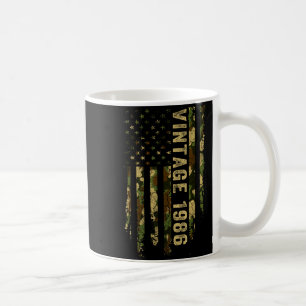 Taza De Café Bandera Americana Hecha En 1986 Cumpleaños 40 Vint
