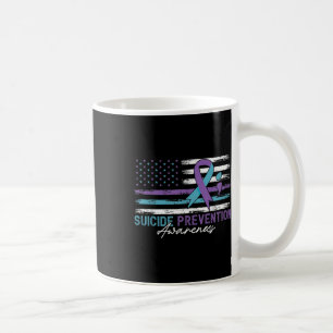 Taza De Café Bandera Americana Lucha Prevención del Suicidio Co
