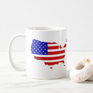 Taza De Café Bandera Americana Mapa de los Estados Unidos de Am