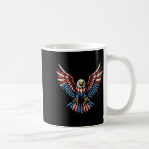Taza De Café Bandera Americana Mínima Águila Calva Patriótica
