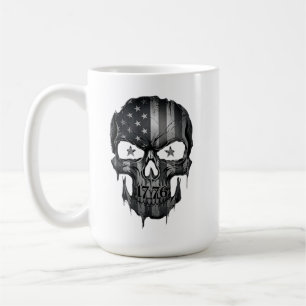 Taza De Café Bandera Americana Patriota Calavera 1776 USA 250º