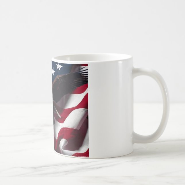 Taza De Café Bandera americana patriótica de Eagle (Derecha)