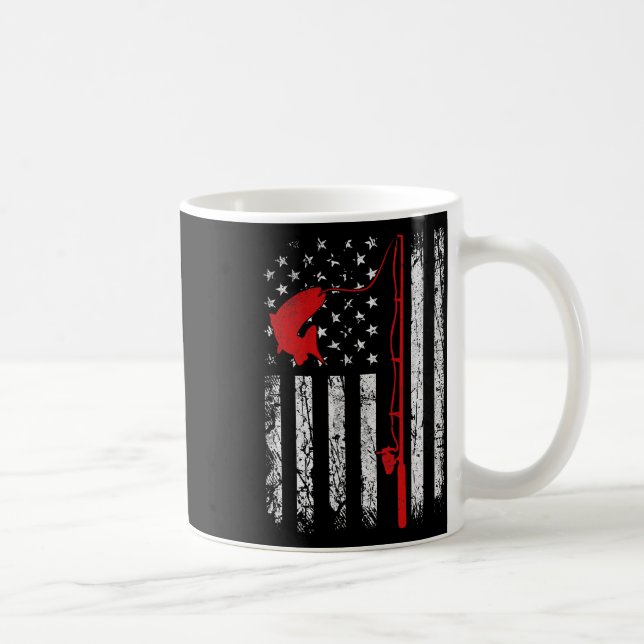 Taza De Café Bandera Americana Pesca Rod Regalos Patrióticos de (Derecha)