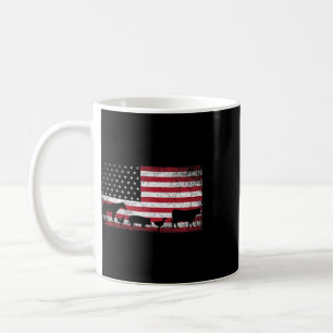 Taza De Café Bandera Americana Pollo Caballo Vaca Cerdo Fa 4 De