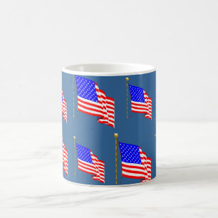 Taza De Café Bandera americana que agita