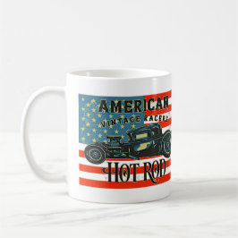 Taza De Café Bandera Americana Racers Vintage Racers Hot Rod Ca