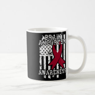 Taza De Café Bandera Americana - Superviviente de Aneurisma Cer