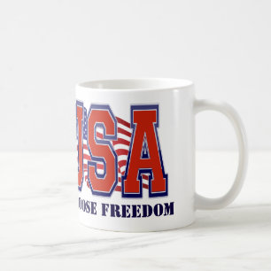 Taza De Café Bandera Americana USA Libertad Patriótico