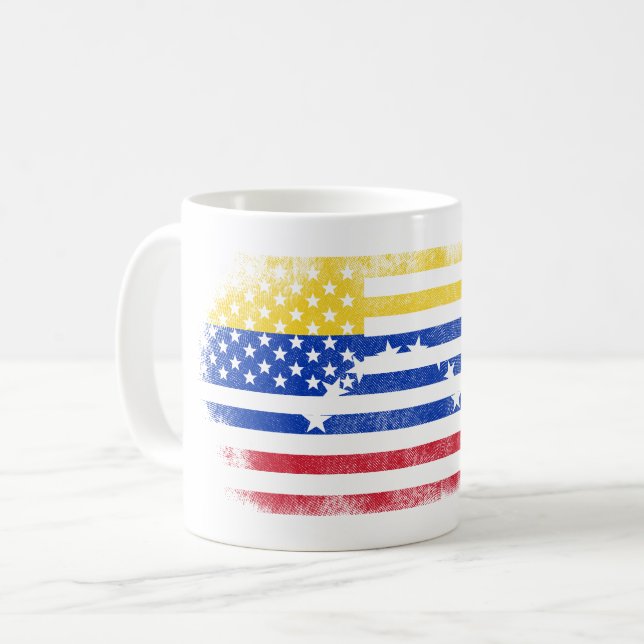Taza De Café Bandera americana venezolana   Venezuela y los (Anverso izquierdo)