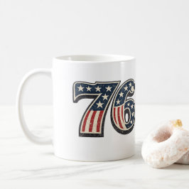 Taza De Café Bandera Americana Vintage 1776 Número 76 Patriótic