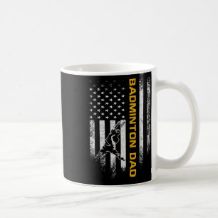 Taza De Café Bandera Americana Vintage Usa Orgulloso Badminton