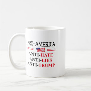 Taza De Café Bandera Anti Trump Pro América Odio Mentiras Resis