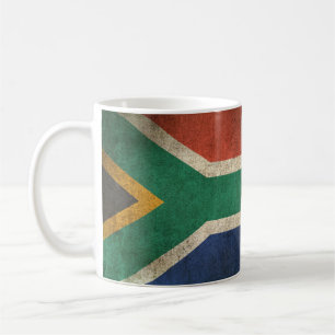 Taza De Café Bandera apenada vintage de Suráfrica