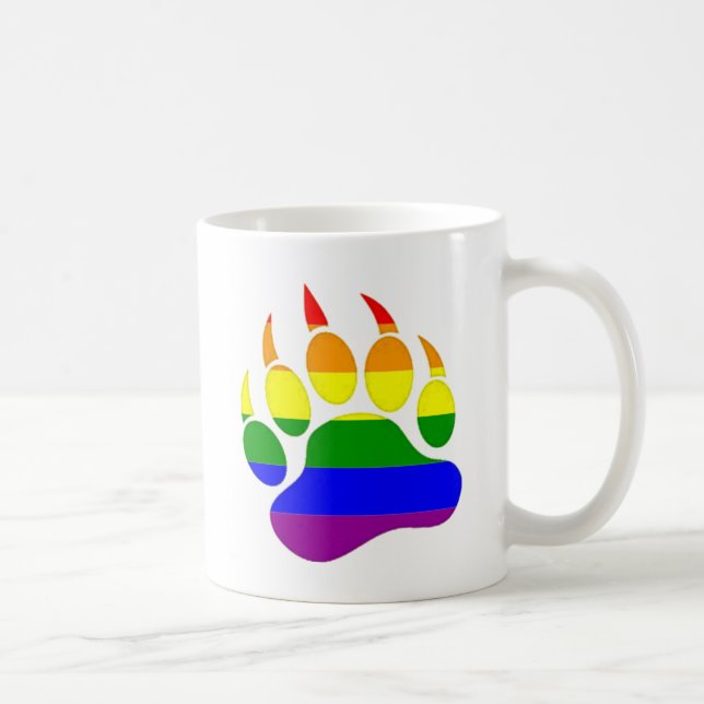 Taza De Café Bandera arcoiris del oso gay (Derecha)