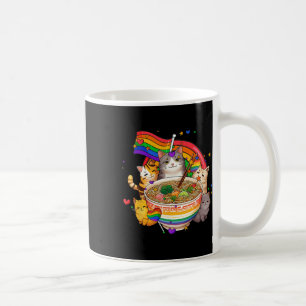 Taza De Café Bandera Arcoiris Gatos Ramen Anime Orgullo Gay Mes