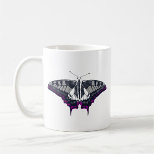 Taza De Café Bandera asexual mariposa de cerda