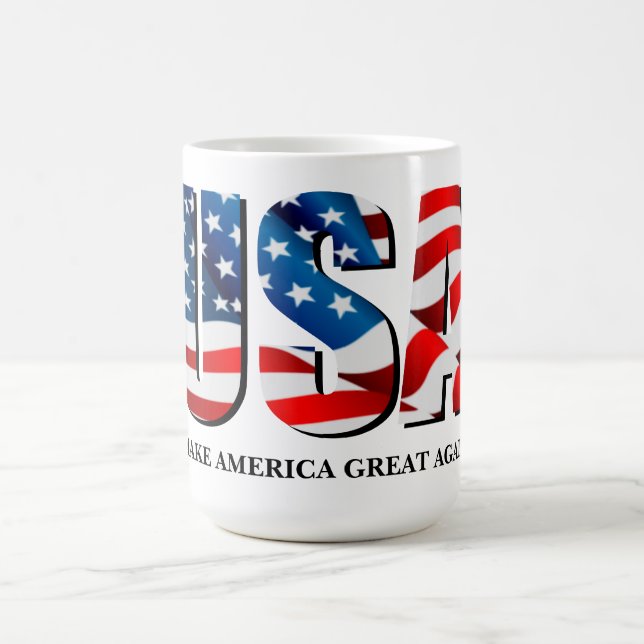 Taza De Café Bandera azul blanca roja patriótica de Estados Uni (Centro)