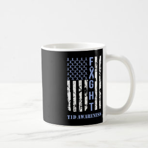 Taza De Café Bandera azul de la lucha contra el mes de la toma