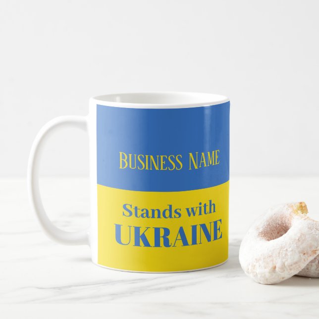 Taza De Café Bandera azul para Ucrania (Con donut)