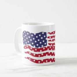 Taza De Café Bandera azul roja Diseño Café Mug