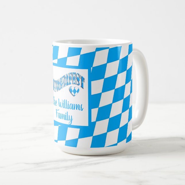 Taza De Café Bandera bávara Heart Bayern Coloca Oktoberfest (Anverso derecho)