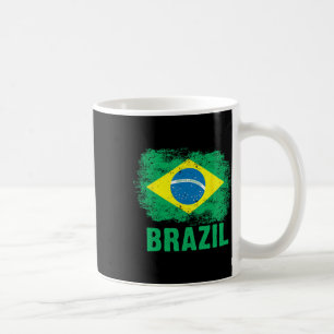 Taza De Café Bandera brasileña de fútbol brasileño 