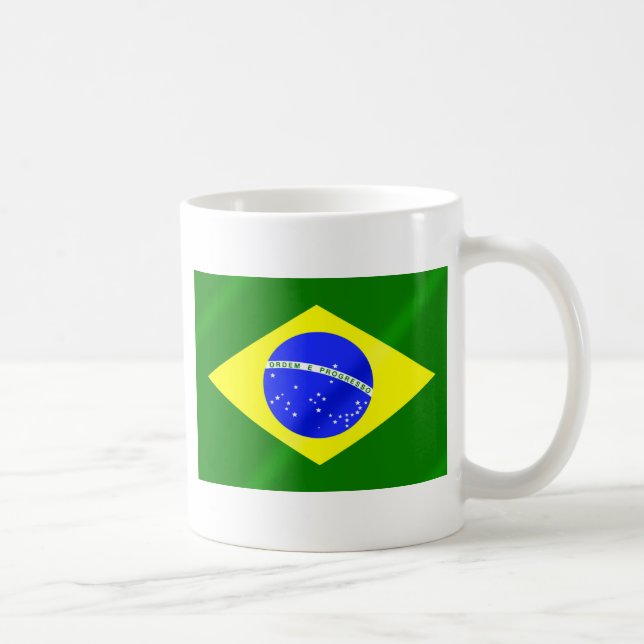 Taza De Café Bandera brasileña de los regalos y de las (Derecha)