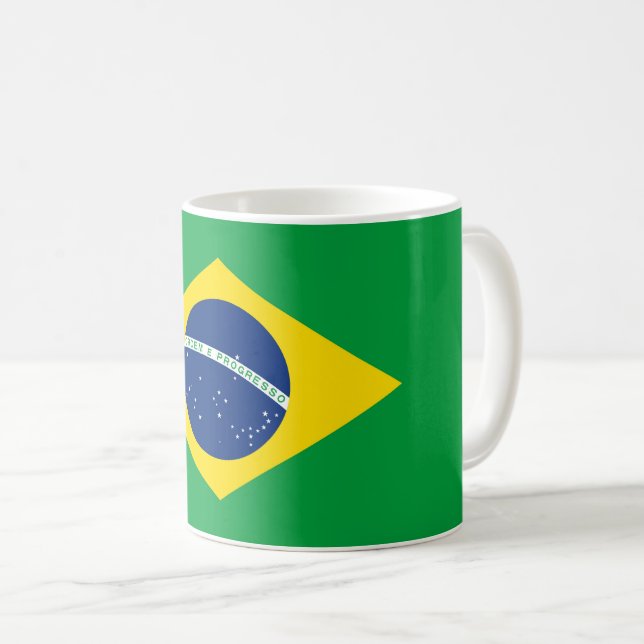 Taza De Café Bandera brasileña Mug (Anverso derecho)