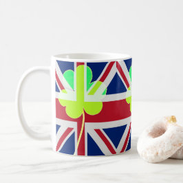 Taza De Café Bandera británica irlandesa Shamrock Clover St. Pa