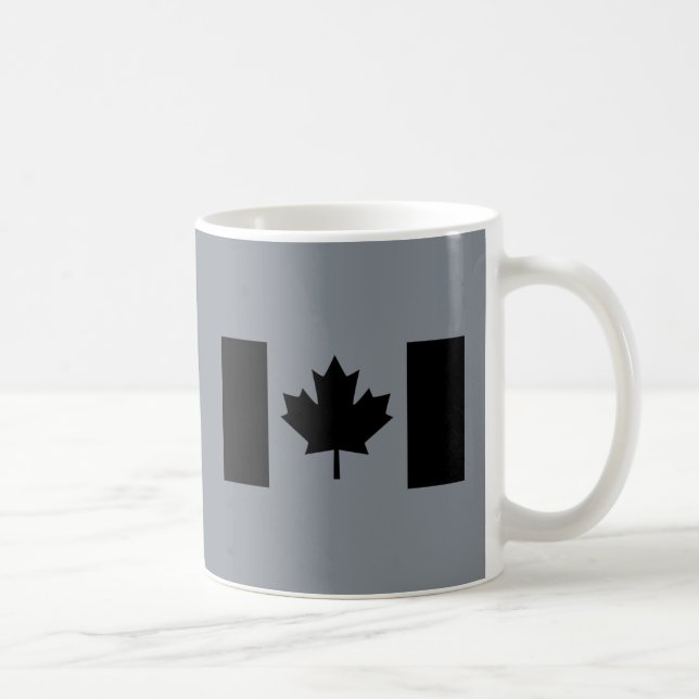 Taza De Café Bandera canadiense de diseño negro (Derecha)